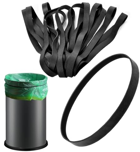 Lot de 14 anneaux en caoutchouc de rechange pour sacs poubelle - 180 x 10 x 1,5 mm - Bande élastique noire solide - Compatible avec les poubelles Wesco et Brabantia - Large bande élastique de rechange