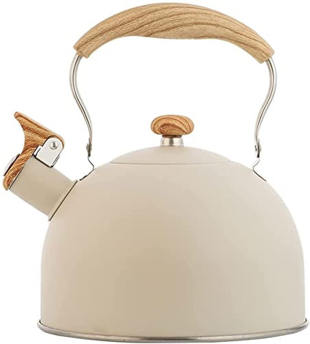 QHFTREX Wasserkocher, 2,5 l, Edelstahl, Pfeifenkessel, Teekanne in Lebensmittelqualität, Induktionsherd, allgemeiner Wasserkocher aus Edelstahl in Lebensmittelqualität, das Neue powerfully