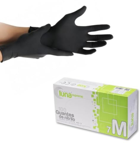 HO Higiene Online | Guantes Desechables de Nitrilo |Caja Guantes Nitrilo 100 unidades | Guantes Nitrilo Sin Polvo, Sin Látex, Desechables, Ambidextros. (Negro - Estuche 1000 unidades, S)