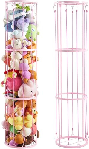 YEXEXINM Metal Filled Animal Zoo Storage Holder Standing, Easy Installation, Durable Soft Toy Storage Organiser Shelves Basket, Suitable for Bedroom, Children's Room, Playroom Decor