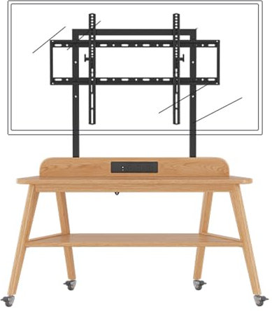 Soporte móvil para TV con ruedas para televisores de 40 a 85 pulgadas, carrito resistente soporta hasta 330 libras VESA 400 x 400 mm, ideal para el hogar y eventos (naranja)
