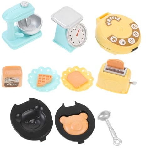 Milisten Accessori Per Casa Delle Bambole Kit Cottura Miniatura Per Tostapane Realistico Utensili Da Cucina in Miniatura Decorativo