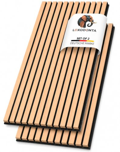 Loxodonta Akustikpaneele Holz 2er Set 275 x 28 cm 1,54 m² Sand-Eiche