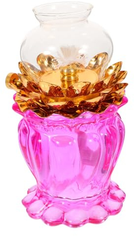 HOLIDYOYO Petroleumlampe Einfache Pflege Chinesische Vintage aus Kupfer und Glas und mit Retro Farbverlauf Tischdekoration Innenräume und Wohnkultur