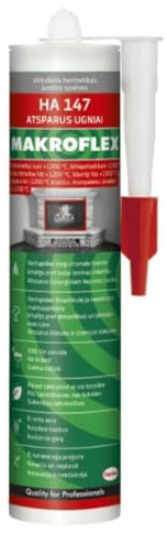 Hochtemperatur Dichtstoff Schwarz – hitzebeständig bis +1200 °C – feuerfester Ofen- & Kamindichtstoff auf Wasserbasis – rissfrei & vibrationsarm – ideal für Kamin, Grill, Ofen (1 x 300ml)