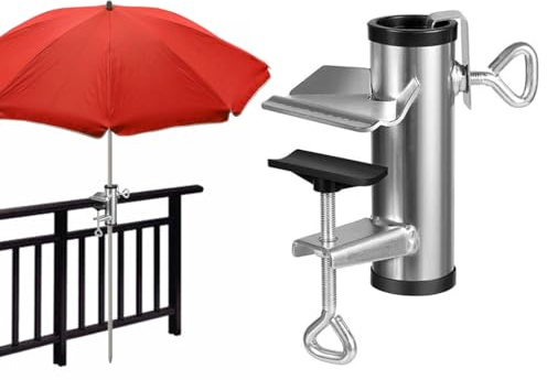 Kellegour Support de Parasol de Balcon,Support Fixation Parasol Balcon,Clip De Fixation Porte-Parapluies ExtéRieur Multifonctionnel et Portable pour Patio EvéNements ExtéRieurs Camping