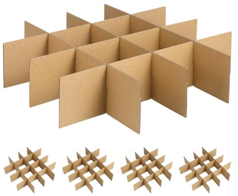 TEHAUX Kartonteiler Zum Verpacken Von Gläsern 30 Stück Versandkarton-Trennwände Aus Recycelbarem Karton Für Sicheren Schutz Und Effiziente Raumausnutzung 13.19 X 13.19 X 0.12 Zoll