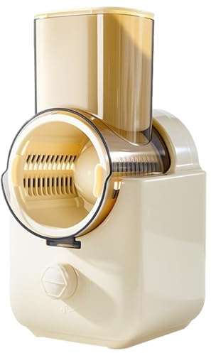 Rallador Eléctrico de Verduras for Ensalada con 3 Formas de Cuchillas Diferentes, Triturador de Alimentos de Cocina, Arranque de Un Toque, con Empujador de Seguridad