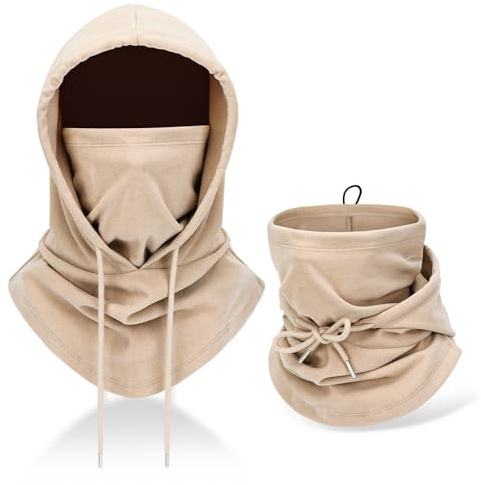 AYPOW Cagoule Ski Hiver Coupe-Vent Masque de Ski Unisexe Respirant Balaclava Polaire Homme Femme Thermique Chaude Tour de Cou Doux Bonnet Chapeau Masque pour Vélo Ski Running Snowboard