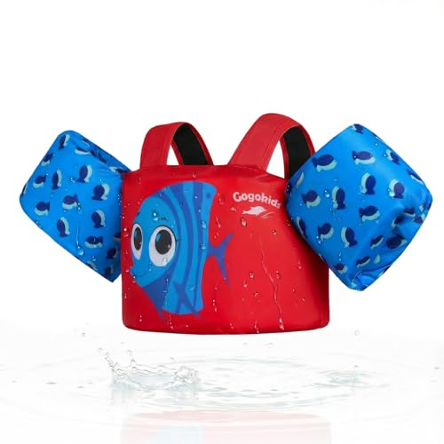 Gogokids simvingar simväst för spädbarn – bekvämt simhjälpmedel med armband för barn från 1–6 år, 11–30 kg, simträningsjacka med säkerhetsspänne och ärmar