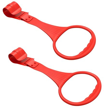 KOMBIUDA Anillas de Entrenamiento para Bebés 2 Piezas Asas ABS Rojas Soporte Seguro para Aprender a Caminar Ayuda para Fortalecer Piernas y Brazos Juego Interior Infantil Seguro