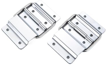 2pcs Support Hinges 85 * 50mm Iron Chrome Strut Hinge 8 Holes Silver/Black Secure Air Flight Case Tool Box Luggage Furniture(Silver)