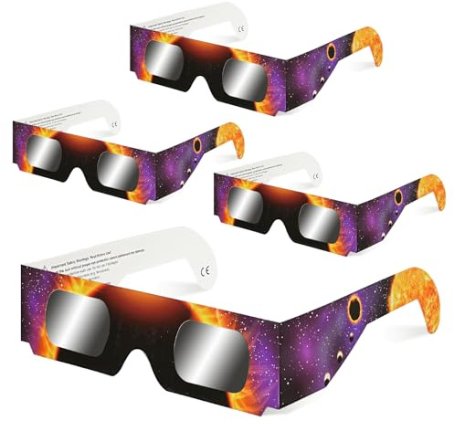 QIWEI Gafas Eclipse Solar Homologadas ISO 12312-2 Cartón Pack 4/10/25/50
