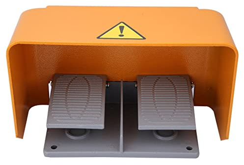 LiebeWH YDT1-18 Dubbel Fotkontrollpedalomkopplare Aluminiumskal Industriell Användning Heavy Duty Dual 2 NO NC Fotpedalomkopplare med Silverkontakt IP62-skydd för Elektrisk Maskinkraft