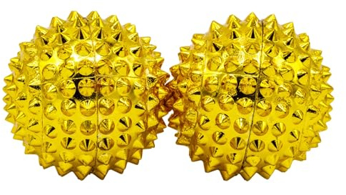 chi-enterprise zwei magnetische Akupressurkugeln - Gold klein 32mm Durchmesser - Akupressur Therapie Selbstheilung - lindert Schmerzen und steigert das Wohlbefinden