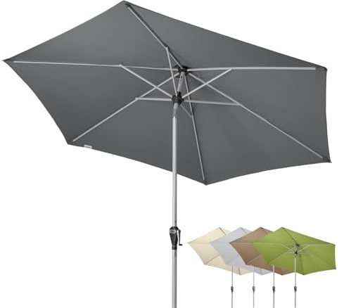 Doppler ACTIVE Bil Tilt 280 – vevparti parasoll perfekt för balkongen och trädgården – vikbart – ca 280 cm – antracit