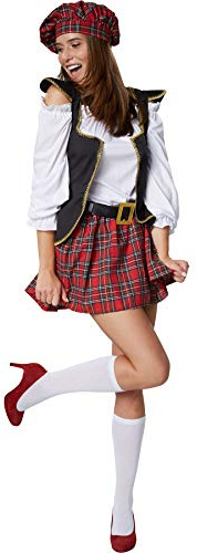 dressforfun 900421 - Damdräkt skotsk flicka, sexig skotsk kostym med kort skotskrutig kjol (L | nr 302067)