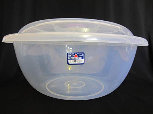 trinty house ware collection Follow Me 6,9,16, & 23Lt. Clear Plastic Mixing Bowls with LID Cooking Baking,Salad, Food (23 Litre)