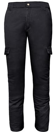 GREAT BIKERS GEAR - Pantalones con forro de aramida, rodilleras, pantalones de moto para hombre, Negro , 32