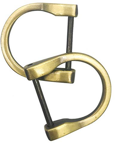 4 Stück 2,5 cm D-Ringe Schraube in Schäkel Hufeisen U-Form D-Ring DIY Leder Handwerk börse Schlüsselanhänger Zubehör (Messing)