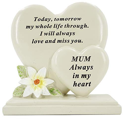 Special Mum Graveside Memorial Double Heart Grave Plaque Ornament Decoration