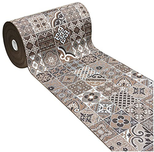 emmevi Tappeto Cucina Mattonella Maiolica Passatoia Antiscivolo MOD.Chalet VIP Dis.30 54X80 Marrone