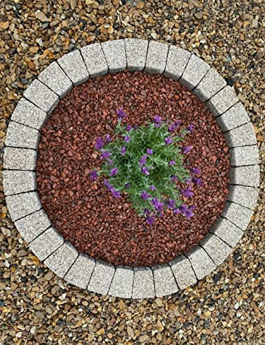 Garden Stones Circle Tree Surrounding Granite Bricks Plant Flowers Ring Lawn Grass Border Edging Decorative Concrete Stones Fountain Statue Bird Feeder Base Surround 110 cm cream Slabs
