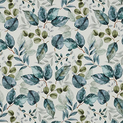 VmG-Store Jersey Stoffe Meterware zum Nähen Baumwolljersey Nähstoff Kinderstoff 140 cm breit III (Blätter Weiß Jb023)