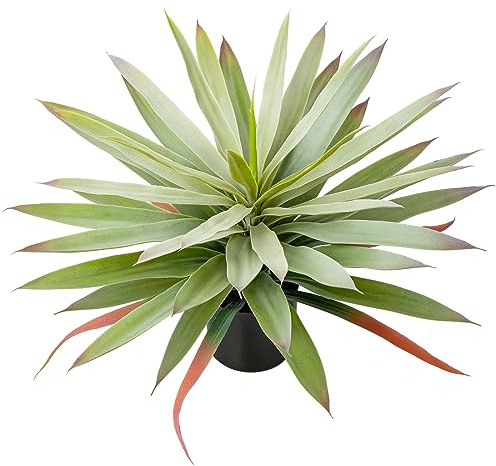 Briful Große künstliche Agavenpflanze, 43 cm, künstliche Yucca-Topfpflanzen, für den Außenbereich, künstliche Agavenpflanzen für Zuhause, Büro, Zimmer, Garten, Veranda, Balkon, Dekoration (grün)