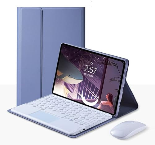 TAB RZL accessori Compatible with Amazon Fire HD 10 2021 10.1 pollici, tastiera touchpad Caso wireless tastiera Bluetooth Mouse Compatible with Amazon Fire HD 10. Più ( Colore : Purple TouchpadMouse )