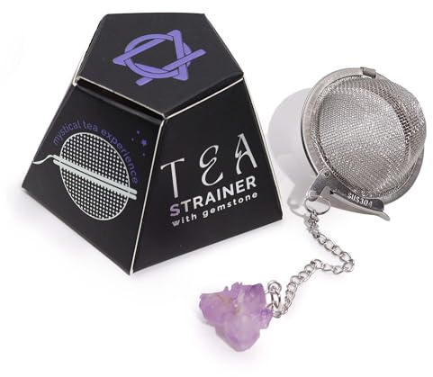 Raw Crystal Gemstone Tea Strainer - Amethyst Cluster