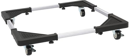 Belle Vous Base Lavadora con Ruedas de Bloqueo - Soporte Lavadora Secadora Nevera Muebles y Electrodomésticos - Pedestal Lavadora Ajustable - Ruedas Lavadora con Freno Max. 130 kg