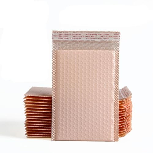 10/25/50 Stück rosa Poly-Luftpolster-Versandtaschen, gepolsterte Umschläge, mit Luftpolsterfolie gefütterte Poly-Versandtaschen für Versandverpackungen, selbstklebend, 50 Stück, 15 x 18 cm