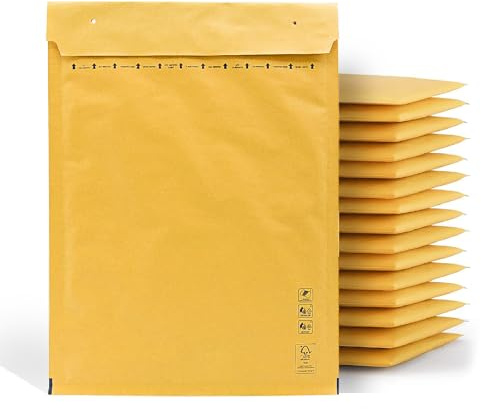 m-office Luftpolsterumschläge, Luftpolsterumschläge, Kraftpapier, Versandtaschen für Paketsendungen in verschiedenen Größen, m-office (350 x 470 mm, 10 Stück)