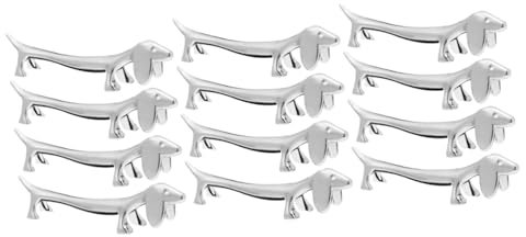 Alipis 12 Pièces Repose- pour Chiot Organisateur De Couverts Couteau Et Fourchette Reste Signes du Chinois Mini Métal Sachet De Thé Alliage De Zinc Céramique