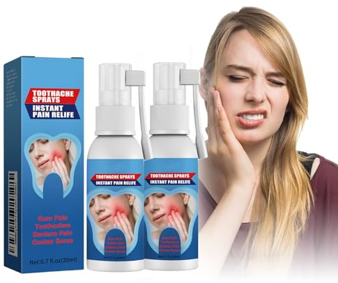 Tkekruh 2 pièces Spray Analgésique Dentaire 20 Ml, Contre Les Maux De Dents, Soulage La Douleur Des Gencives Gonflées, Magique Effort