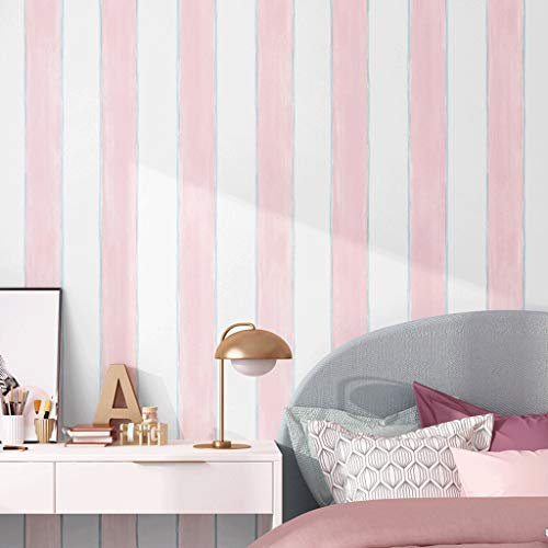 Generic Tapete,Vlies Tapete Schlafzimmer Hintergrund Wand Vertikale Streifen Tapete/Rosa/0,53 * 9,5M