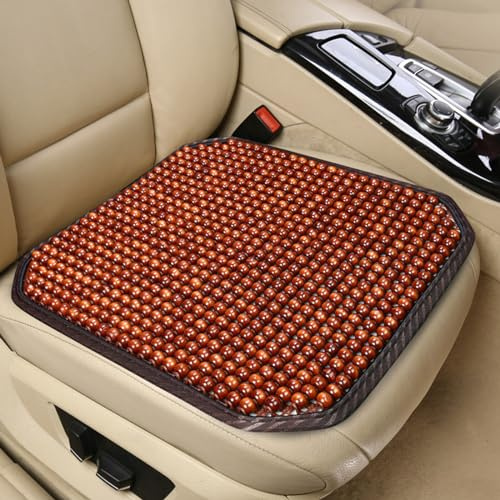 SOONHUA Holzperlensitz Sitzauflage Auto Massage Sitzbezug | 45x45cm Holzperlen Sitzauflage mit kühlendem Massageeffekt für Auto, Taxi, Büro und Zuhause