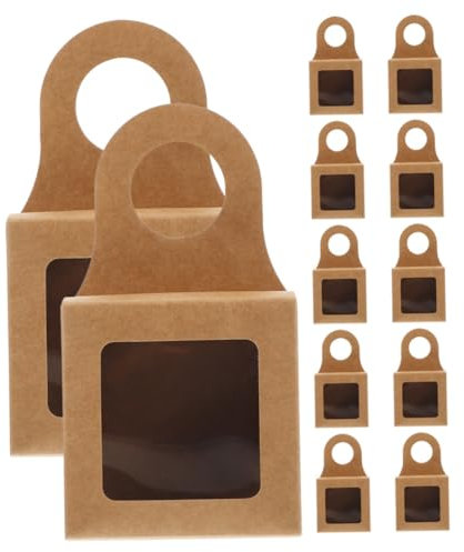 OKUMEYR 12stücke Papier Geschenkboxen Mit Klarfenster Für Weinflaschen Leere Geschenkboxen Zum Befüllen Als Geburtstags Oder Jubiläumsgeschenk