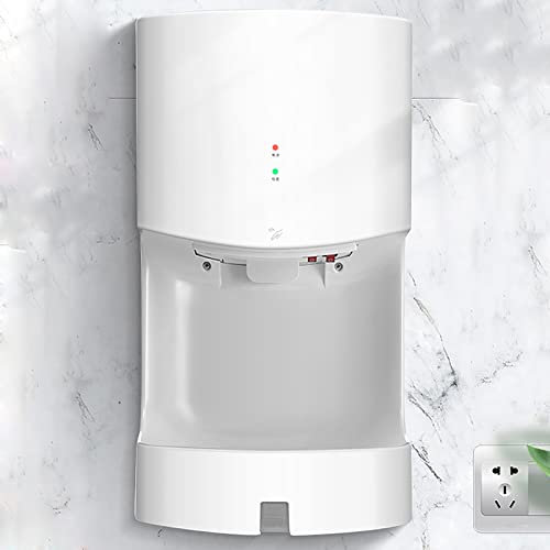 Asciugamani elettrico a parete, asciugamani automatici con serbatoio di scarico 1200 W, asciugamani con filtro HEPA, 5-30 secondi per asciugare, commerciale o domestico, bianco-C-47 × 24,8 × 16,5 cm