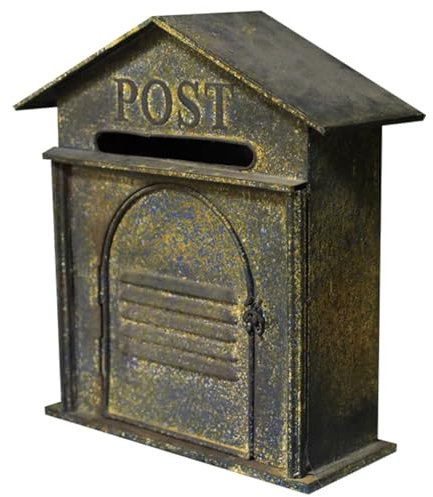 WANGCEPLSD Cassetta Postale da Esterno Vintage, Cassette Postali Condominiali, Cassetta Postale in Ferro per, Adatta a Lettere Standard, 37x34x14cm, Stile retrò