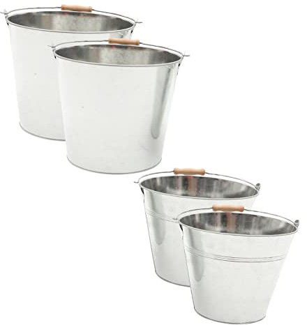 QUMIIRITY 2stücke Metall-eimer Kamin Ascheeimer Hitzebeständig Großer Aschebehälter Multifunktional Für Grill Haushalt Rostfrei Für Kaminbriketts Und Mehr Praktische Aufbewahrungslösung