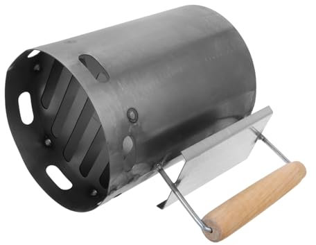 Sosoport Outdoor Camping Stove Chimney Starter Heat Shield Handle Bbq Charcoal Lumpwood Igniter for Grilling Cooking