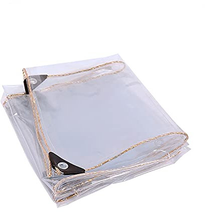 ZLYWE Wasserdichtes Tuch Transparente PVC-Plane Dicke Reißfeste Markisenschutzhülle Mit Ösen, 23 Größen (1x5m)