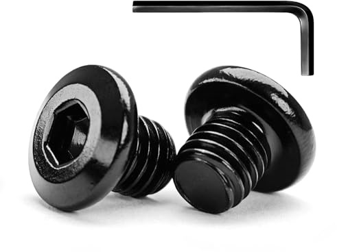 M6 x 8mm 20 Pezzi di Bulloni a Testa Piatta Esagonale, in Acciaio Inossidabile A2 V2A Finitura Ossidata Nera (con Chiavi a Brugola)