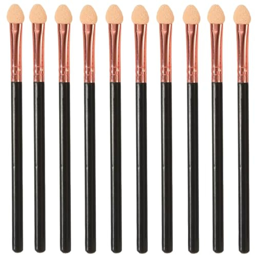TSUOUKL ensemble de 10 pinceaux de maquillage ombre à paupières portable réutilisable ombre à paupières applicateur Brush set lavable double face doux éponge ombre à paupières brosse de maquillage