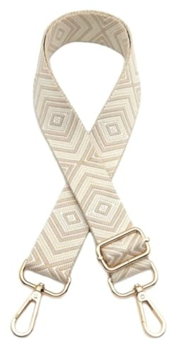 Blausky Unisex Schulterriemen für Taschen,3.8cm Breite Schultergurt Universeller Langer Riemen Verstellbarer Tragegurt 75-130cm Taschengurte zum Wechseln mit Gold Karabiner,Beige