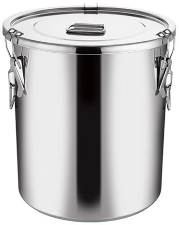 Yiustldd Contenitore ermetico per Cereali in Acciaio Inox, Contenitore per Cereali da Cucina con Coperchio per conservare Vari Alimenti secchi/umidi, Argento,6L