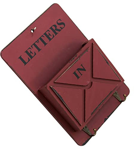 TOGEVAL Wandmontierte Vintage Briefablage Mit Haken Wanddekorationsbox Für Schlüssel Und Briefe Für Zuhause Und Geschäft Platzsparend Und