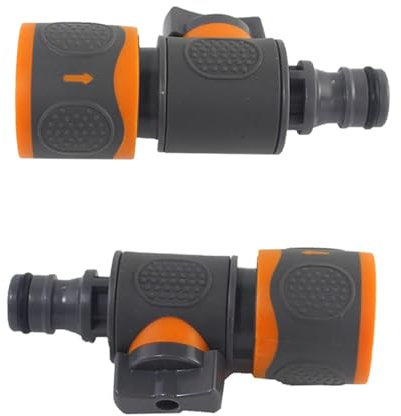 Xiciki 2PCS Quick Release in Line Shut Off Valve, Garden Hose Pipe Shut Off Valve, Quick-Release Hose Connectors and Fittings, On/Off Valve Adapter for Garden Hose Pipe